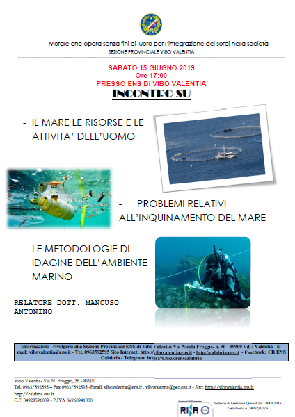 Seminario sullInquinamento del mare 15 Giugno 2019